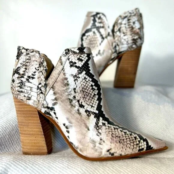 Vince Camuto NEW Snake Print Delsimba Heel Booties-Size 5
